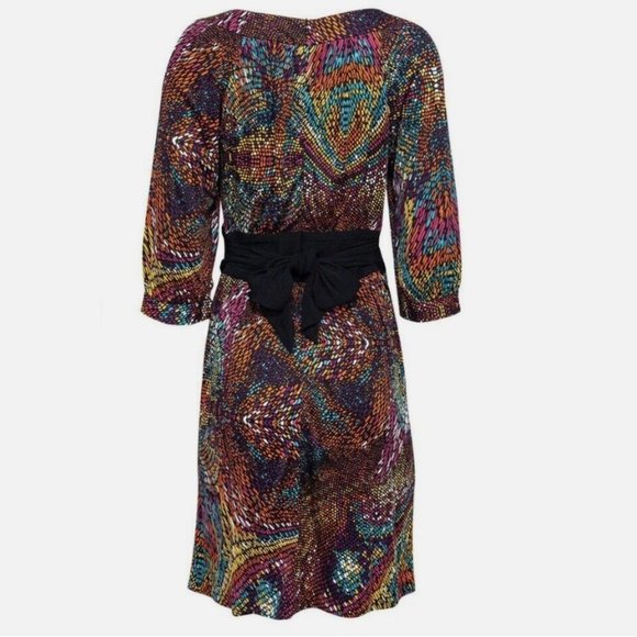 Trina Turk Mosaic Silk Multicolored Tie Dress - Size 2 - Picture 2 of 4